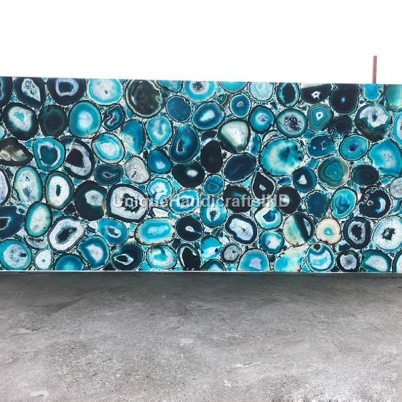 Blue Agate Countertop Blue Agate Dining Table Blue Agate Etsy
