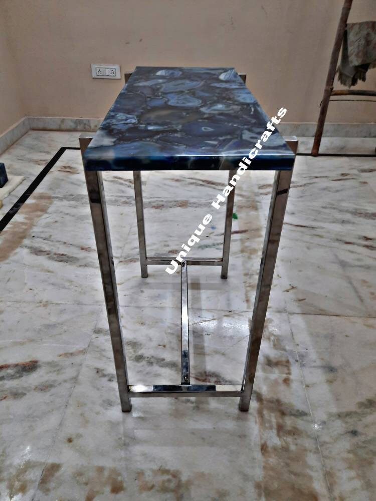 Blue Agate Console Table/rectangle Table Agate Countertop Etsy