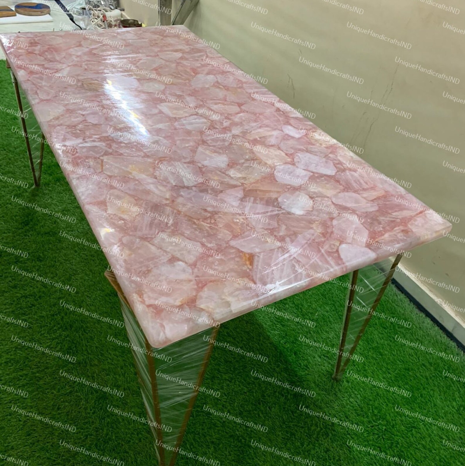Pink Rose Quartz Dining Table Rose Quartz Vanity Top Rose Etsy
