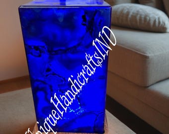 Handmade Blue Agate Stone Lamp: Gemstone Accent Light