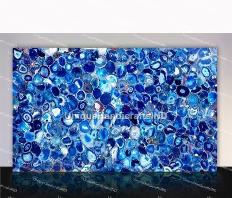 Agate Dining Table Top Blue Agate Dining Table Stone Dining Etsy