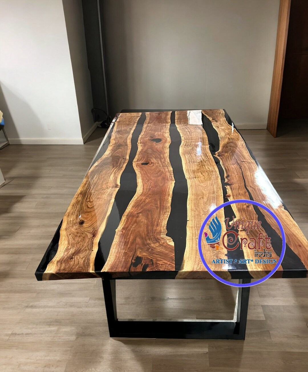 Black Epoxy Table, Living Room Table, Custom Live Edge Epoxy Resin Dining Table, Epoxy Furniture ...