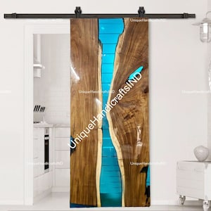 Barn Door, Sliding door, Antique Epoxy Resin Door, Farmhouse Wooden Door, Custom Made Wooden interior Exterior Door, Front Door, Wall Decor
