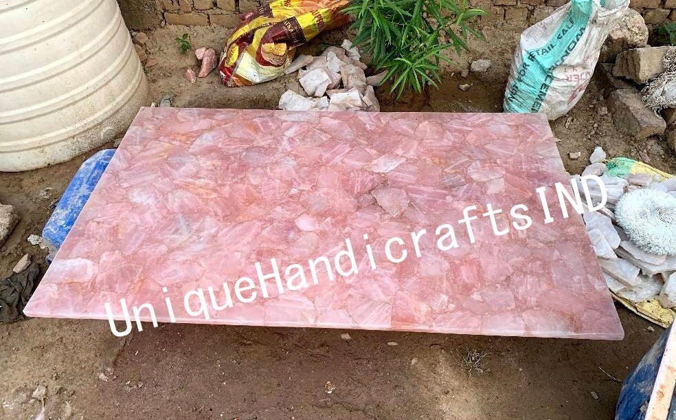 Rose Quartz Dining Table Rose Quartz Vanity Top Rose Quartz Etsy