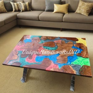 Colorful Epoxy Resin Table – Unique Handcrafted Piece for Your Living Room