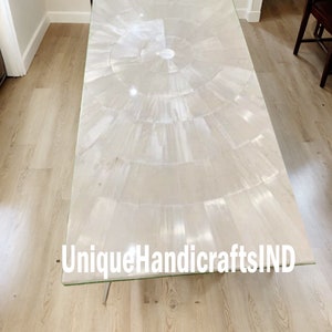 Selenite Table Top, Selenite Center Table Top, Selenite Coffee Table Top, Selenite Side Table Top, Home Decor Sun Rays Design