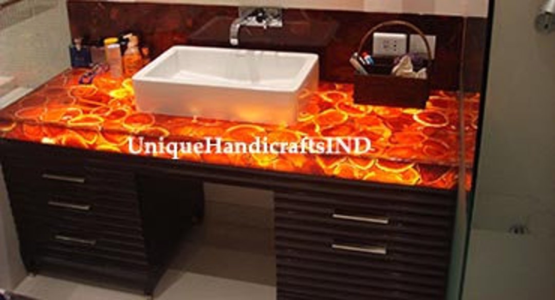 German Onex Agate Stone Countertop Table Bathroom Slab Etsy