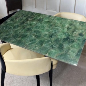 Handmade Fluorite Quartz Table Top: Luxury Kitchen Island Countertop