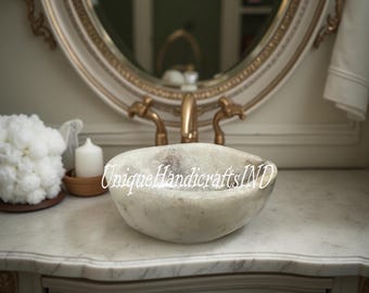 Lavabo de cuarzo hecho a mano: lavabo de encimera moderno para baño