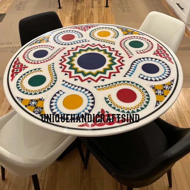 White Marble Table, Kitchen Table, Office Table