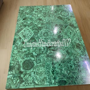 Rectangular Malachite Table Top, Dining Table, Coffee Table, Resin Table, Kitchen Countertops Slab