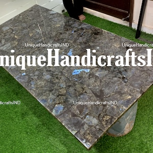 Custom Labradorite Kitchen Countertop Slab: Handmade Stone Art