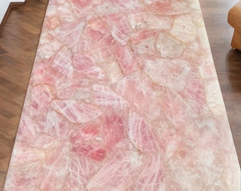 Pink Rose Quartz slab, Rose Quartz vanity Top, Rose Quartz Countertop For Home Decor furniture, Custom made counter top