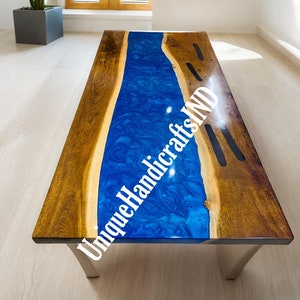 Epoxy Dining Table, Blue Epoxy Table Top, Rustic dining table, Farm Table, Farmhouse Table, Coffee Table, Dining Room Table, Dine Furniture