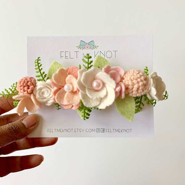 Blush crown, Felt flower crown, Birthday crown