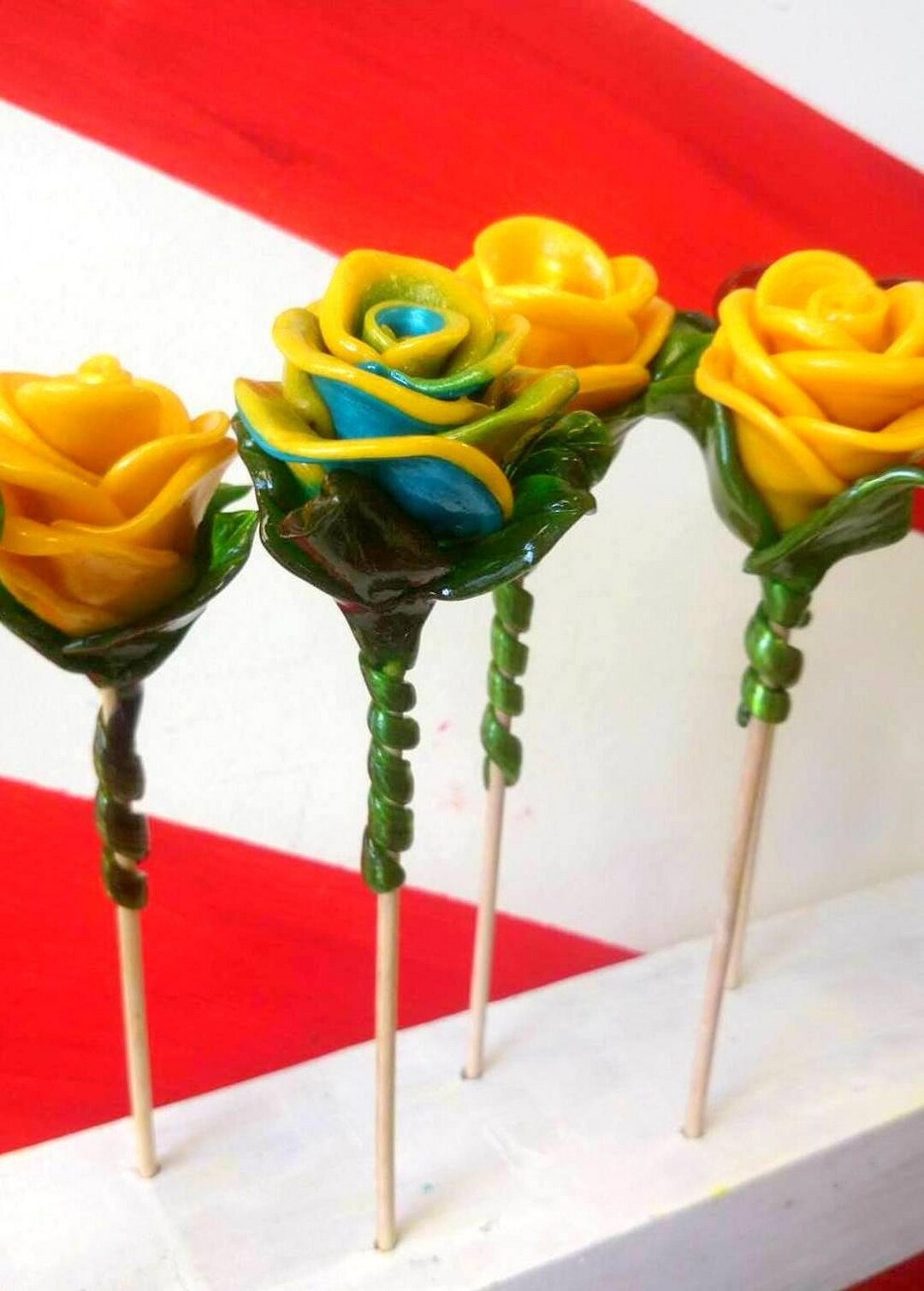 XL Candy Flower Lollipop, Handmade Rose, Engagement, for Weddings, Anniversaries, Valentines Day