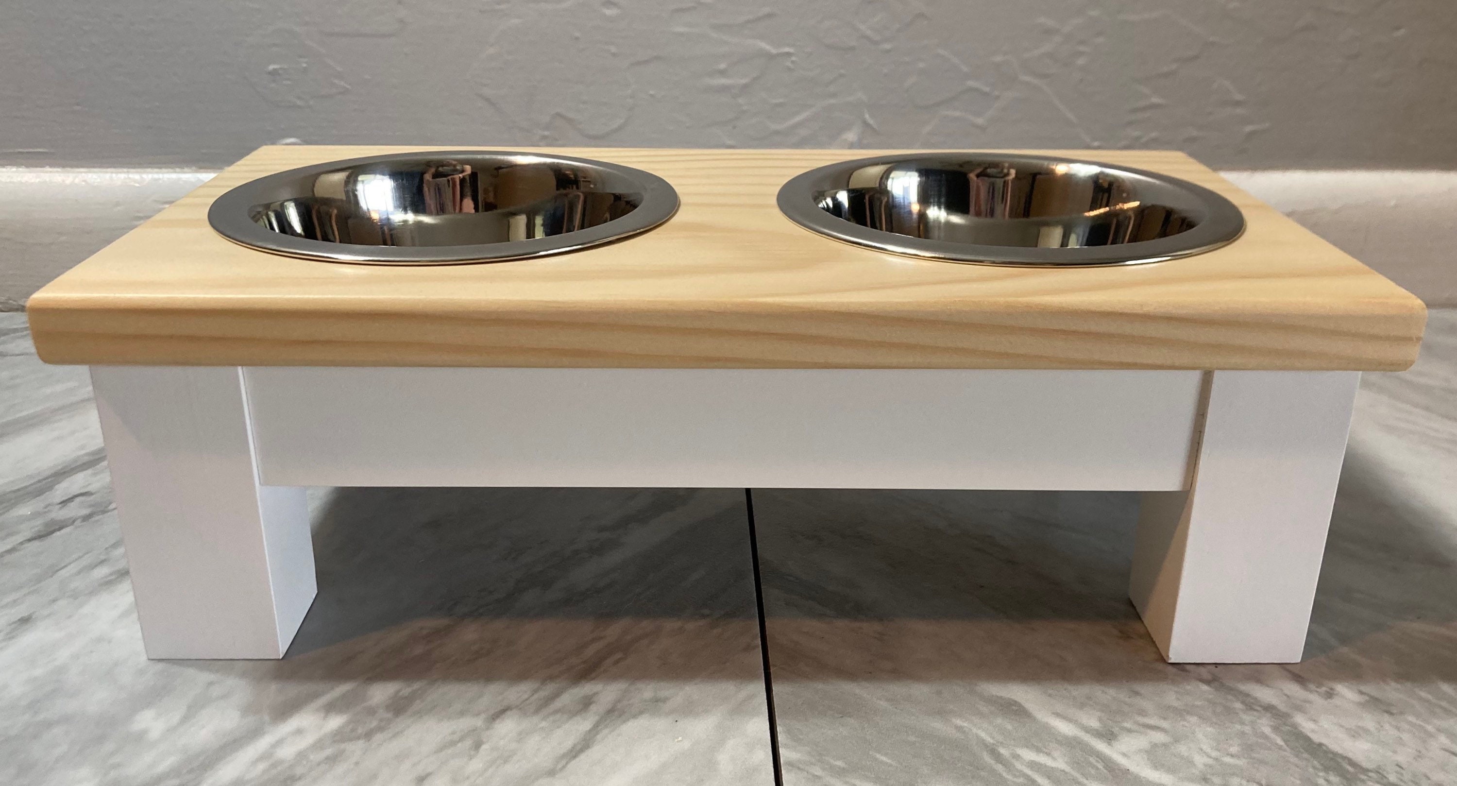 Small Handmade Wooden Pet Food Stand Etsy