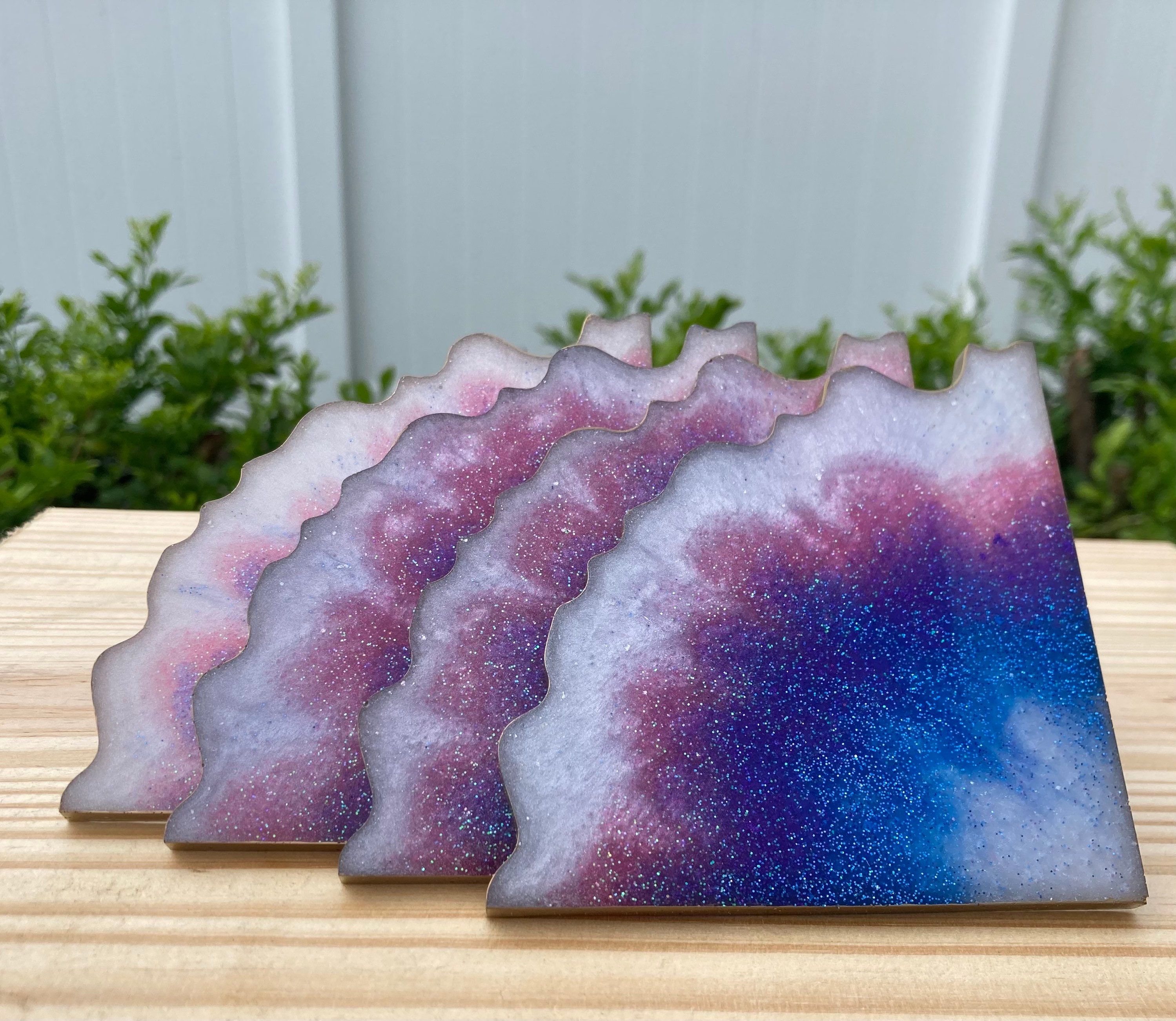 Custom Resin Geode Coaster Set of 4 Etsy