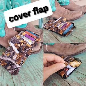 Teléfono/cartera para botas con solapa protectora: se sujeta dentro de las botas de vaquero