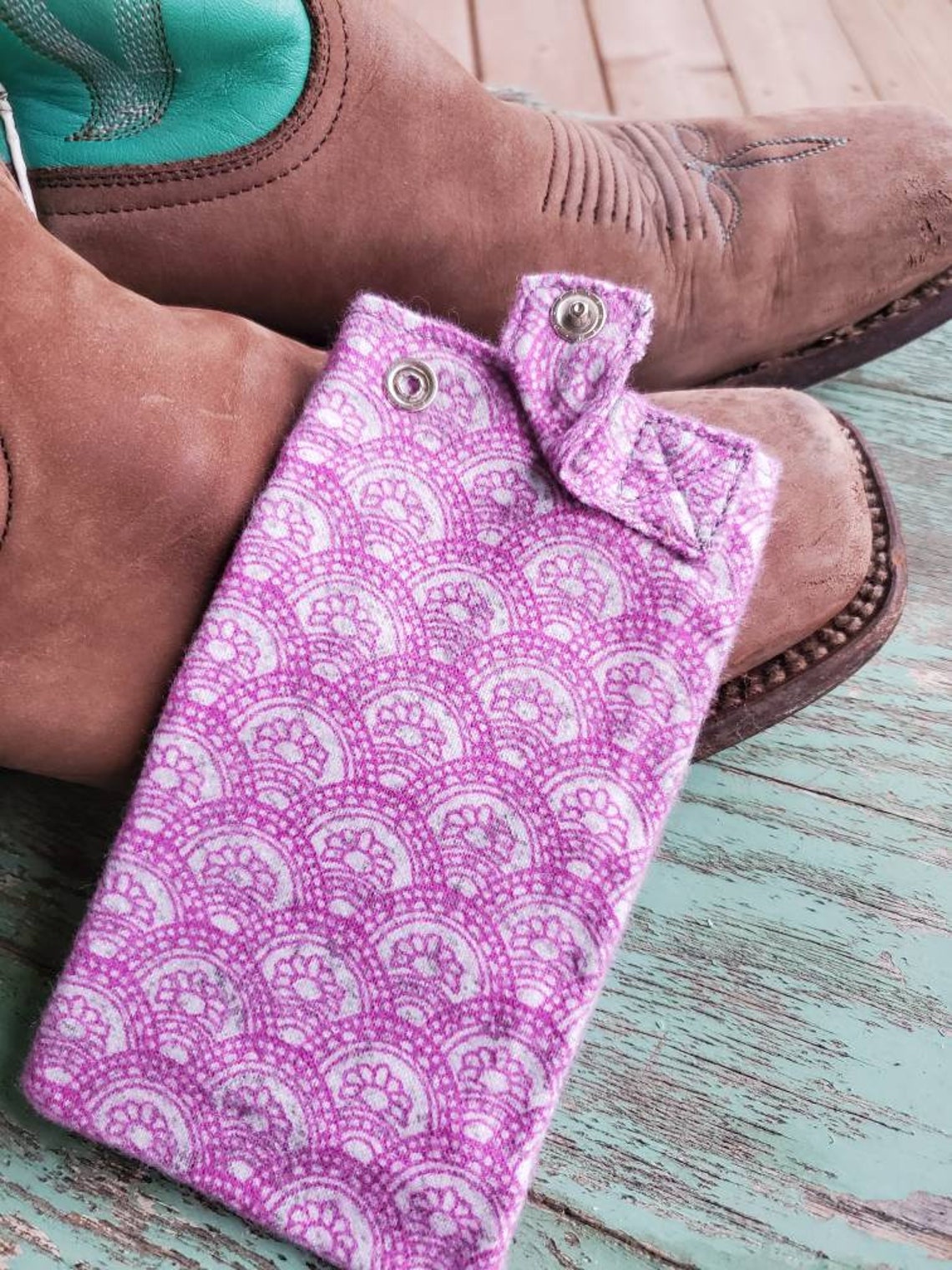 Boot PhoneWallet already made 2 7/8 5 5/8 inch phone or Etsy