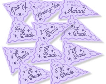First Day of School Printable Flag (DIGITAL DOWNLOAD) *PURPLE*