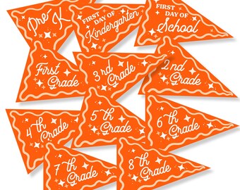 First Day of School Printable Flag (DIGITAL DOWNLOAD) *ORANGE*