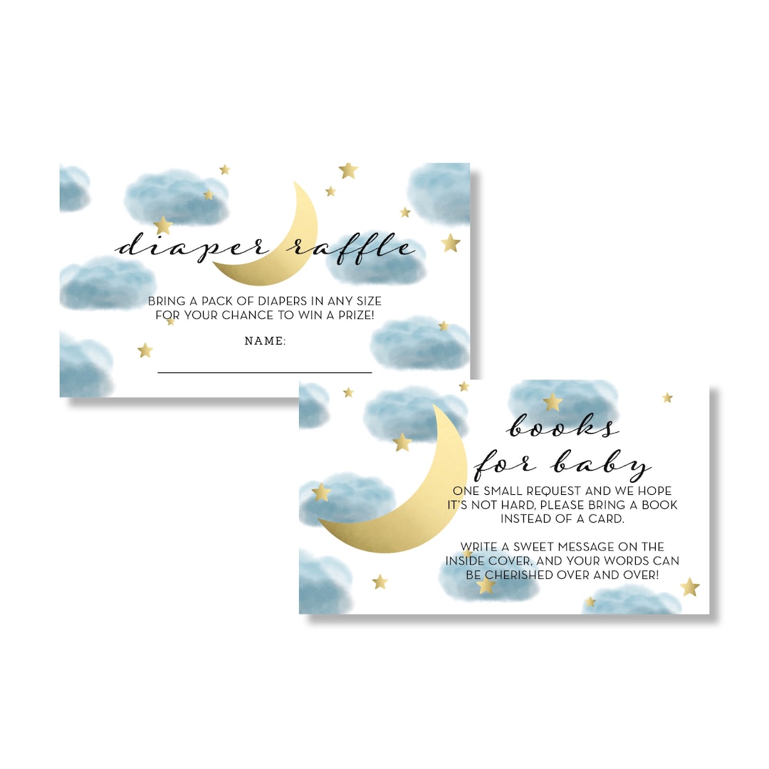 Over the Moon Baby Shower Diaper Raffle, Books for the Baby - Etsy
