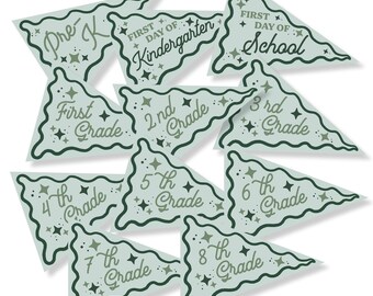 First Day of School Printable Flag (DIGITAL DOWNLOAD) *GREEN*