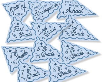 First Day of School Printable Flag (DIGITAL DOWNLOAD) *BLUE*