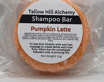 PUMPKIN LATTE Feste Shampoo Bar | VEGAN | Feuchtigkeitsspendende sanfte Haarpflege für alle Haartypen | Biologisch abbaubar | Fast Zero Waste | Geschenkidee