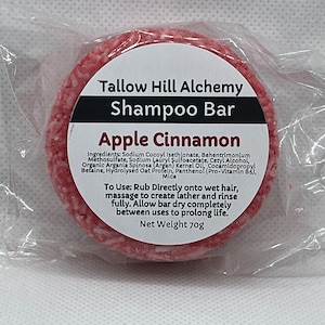 APPLE CINNAMON Solid Shampoo Bar | VEGAN | Moisturizing Gentle Hair Care for All Hair Types | Biodegradable | Near Zero Waste | Gift Idea