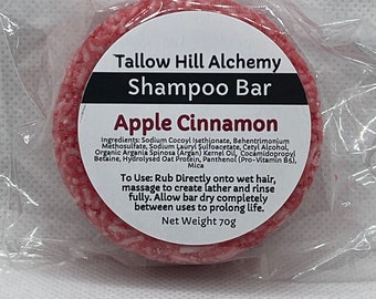 APPLE CINNAMON Festes Shampoo Bar | VEGAN | Feuchtigkeitsspendende sanfte Haarpflege für alle Haartypen | Biologisch abbaubar | Fast Zero Waste | Geschenkidee