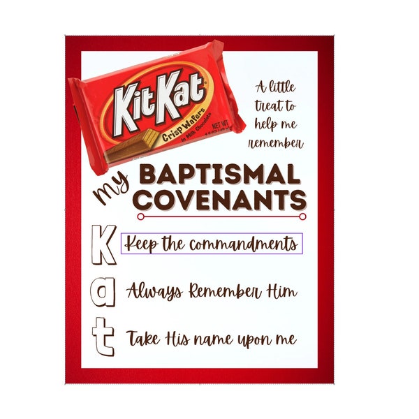 Kit Kat Baptismal Covenants Tag