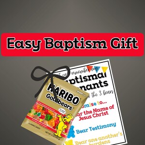 LDS Baptism Treat Tag, Gummy Bear Covenants Handout (Instant Download)