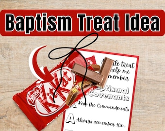 LDS Taufe Leckerli Anhänger, Kit Kat Bündchen Handout (Instant Download)