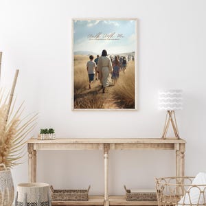 2026 LDS Youth Theme Poster | Walk With Me Printable | Jesus Walking with Youth | Christian Art | Young Women & Men Theme | Digital Download image 3