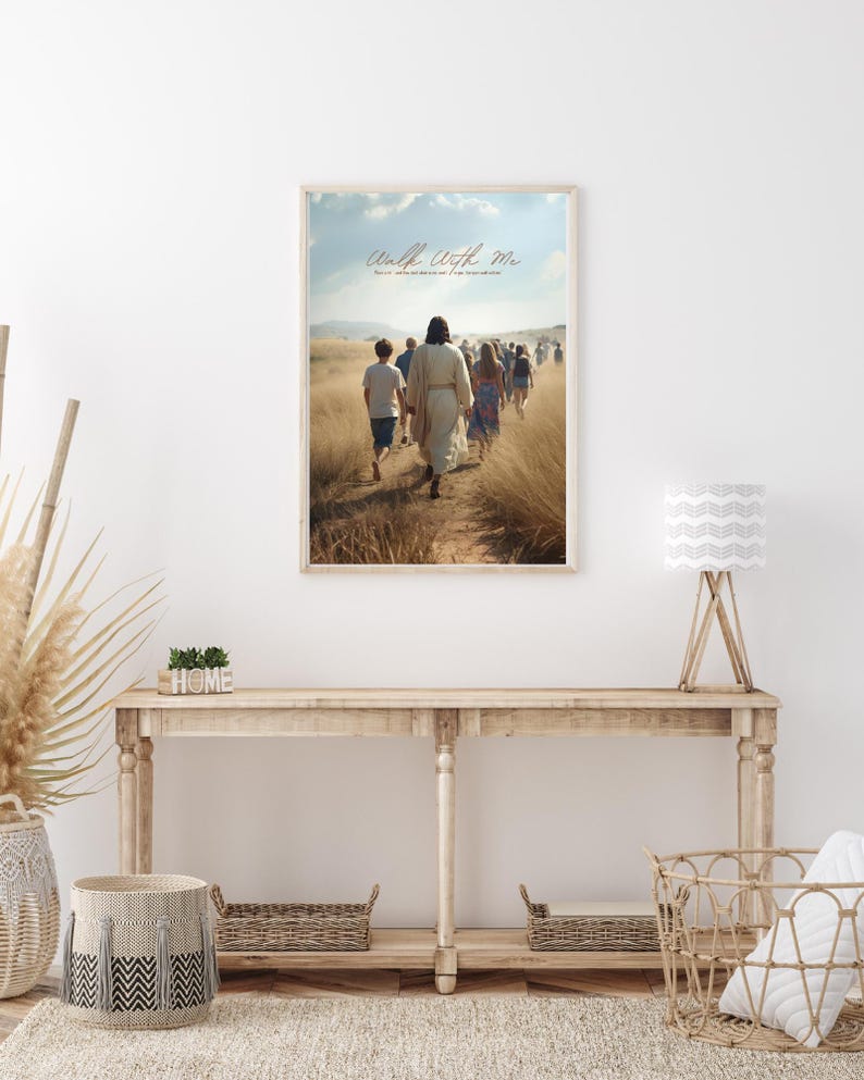 2026 LDS Youth Theme Poster | Walk With Me Printable | Jesus Walking with Youth | Christian Art | Young Women & Men Theme | Digital Download image 3