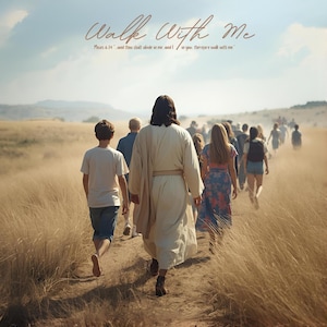 2026 LDS Youth Theme Poster | Walk With Me Printable | Jesus Walking with Youth | Christian Art | Young Women & Men Theme | Digital Download image 4