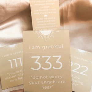 El Sol ANGEL NUMBERS/NUMEROLOGY kaartspel, bevestigingskaarten, herhalingsbetekenis, bevestigingen, cijferbetekenissen, positieve bevestiging