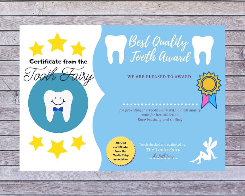 printable tooth fairy certificate printable tooth fairy certificate