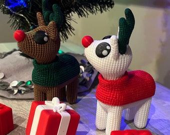 3D Printed Crochet Style Reindeer
