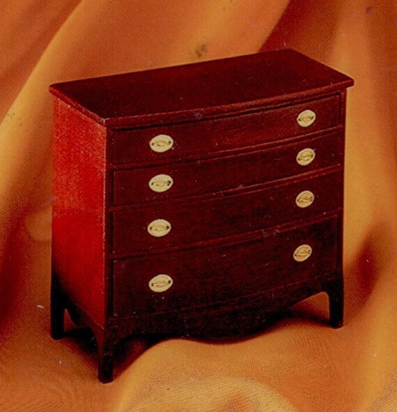 1 12 Dollhouse Miniatures Bow Front Dresser Kit Hw4003 Etsy