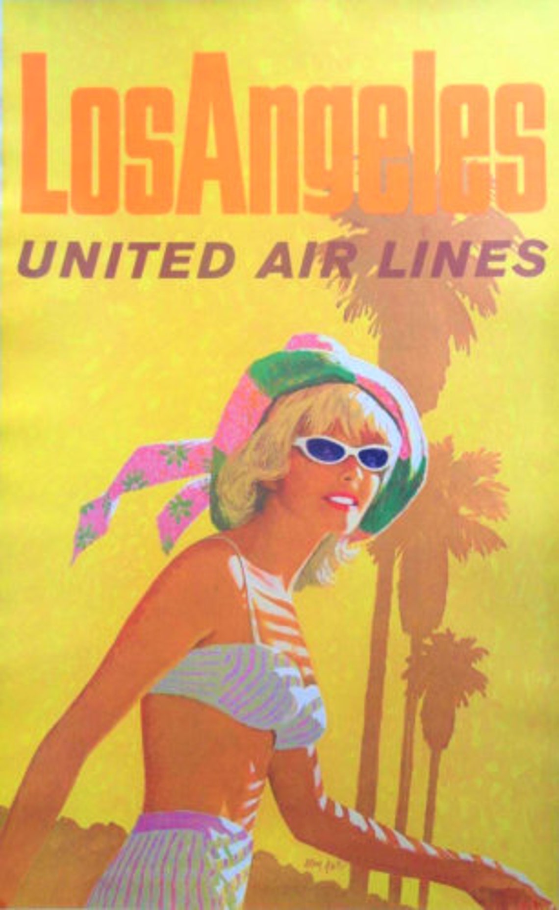 Rare Original 1960 United Airlines Travel/destination Poster Etsy