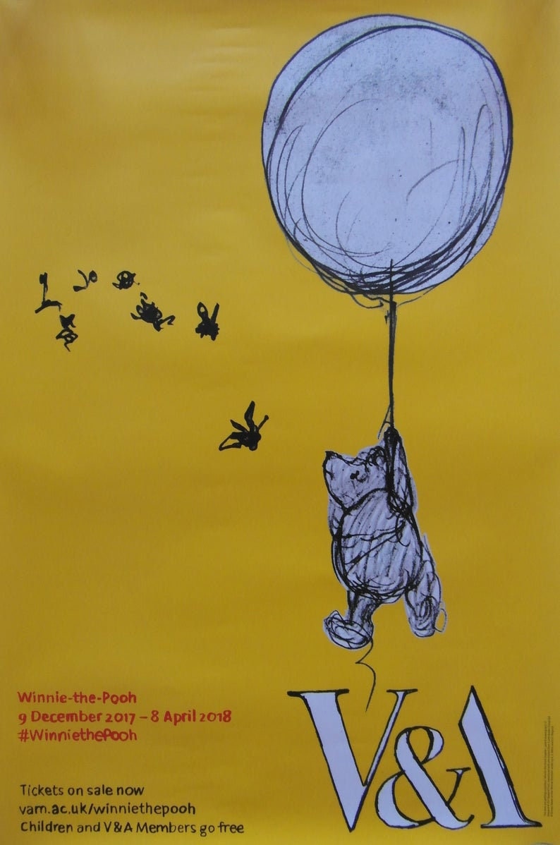 Original Winnie the Pooh V&A Museum Exhibition Poster