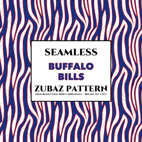 Buffalo Bills Zubaz Zebra Pattern SEAMLESS High Resolution Digital File
