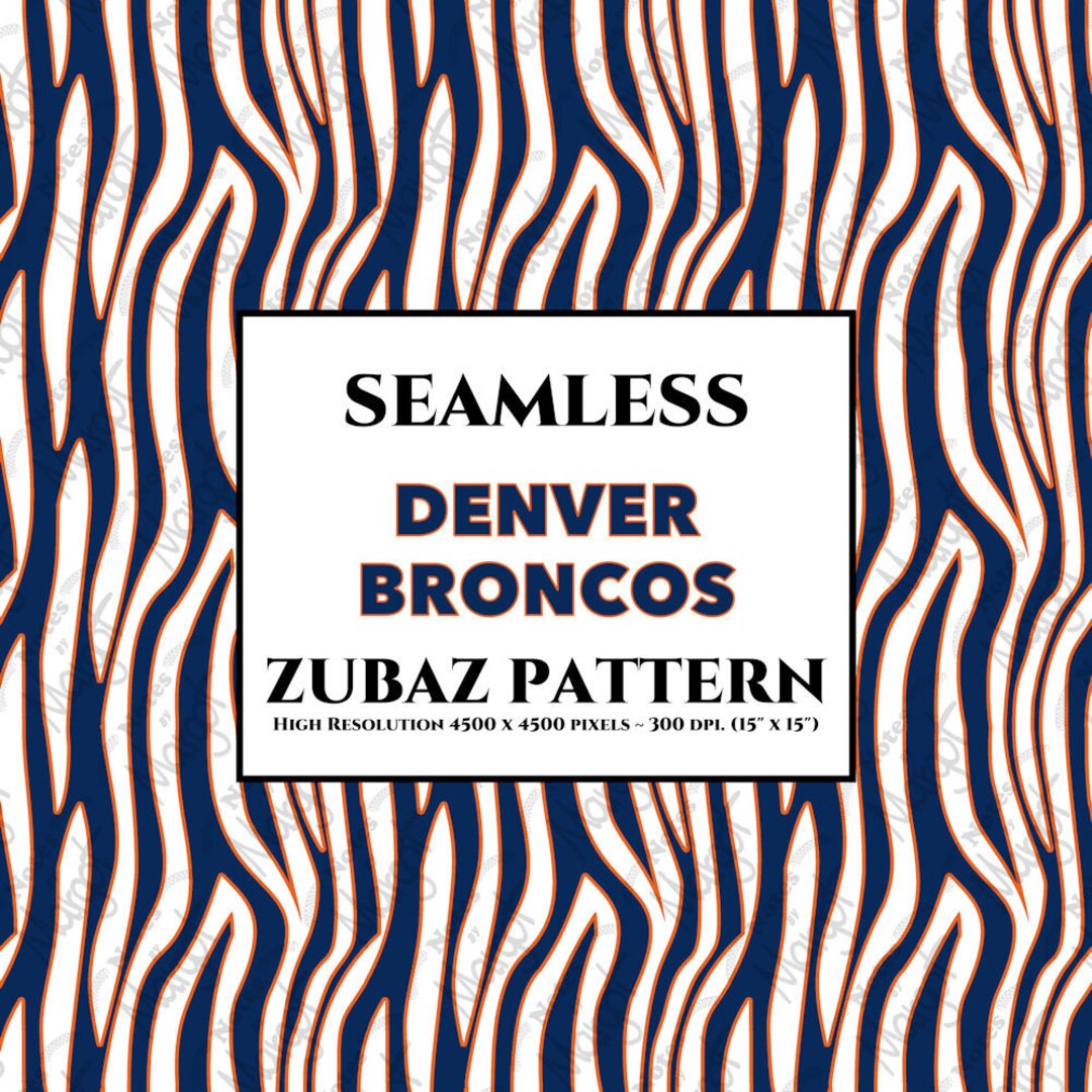 Denver Broncos Zubaz Zebra Pattern SEAMLESS High Resolution Digital File Etsy