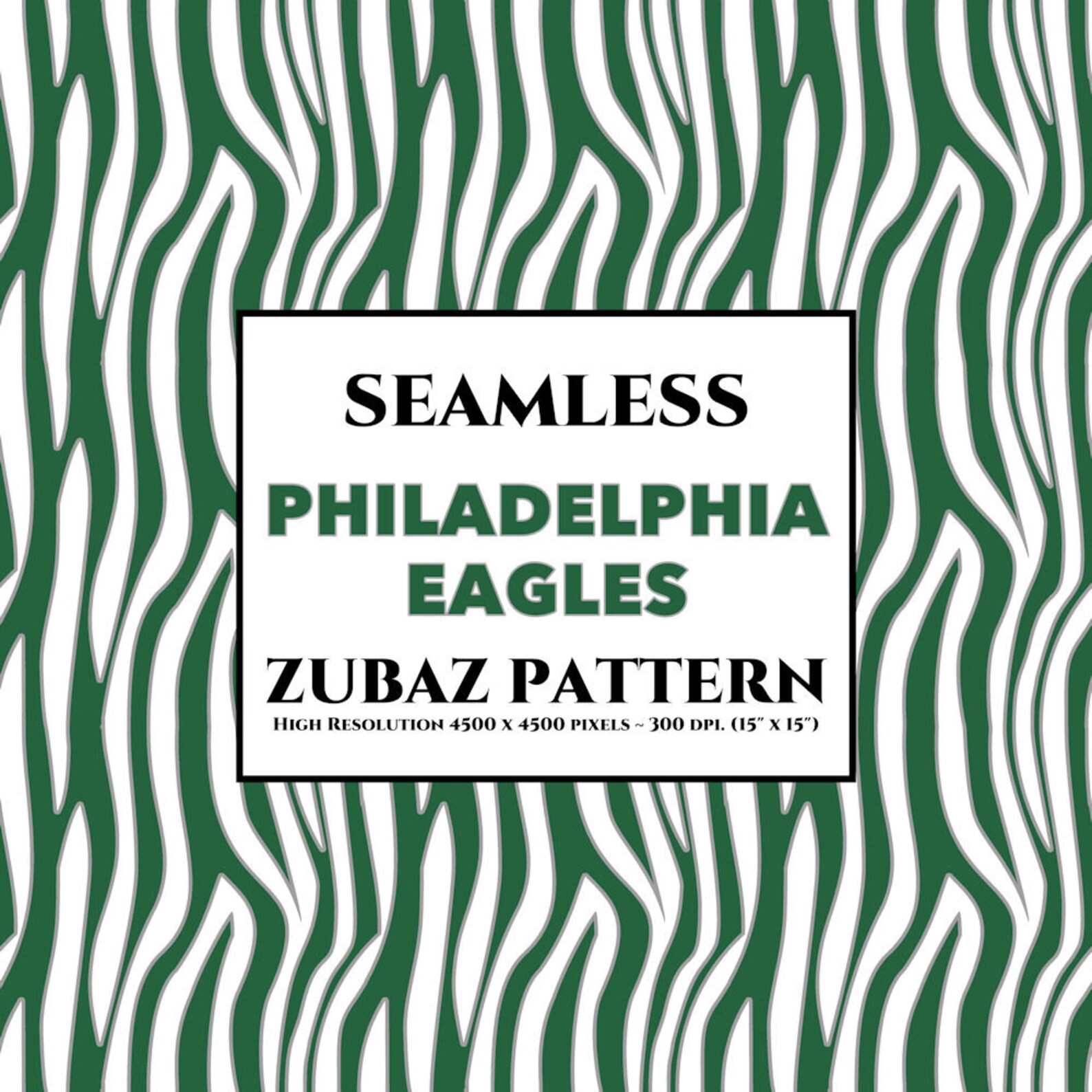 Philadelphia Eagles Zubaz Zebra Pattern SEAMLESS High Resolution