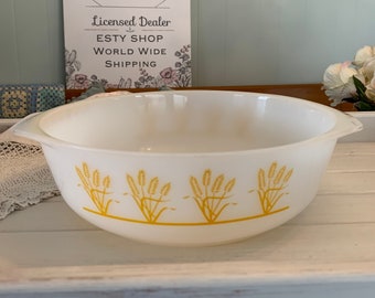 Agee Pyrex Golden Wheat CR300 -cazuela de 3 pintas- Vintage Collectable Pyrex