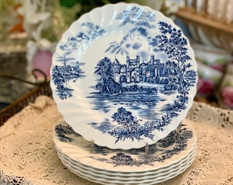 Ancient Towers Pattern - Vintage Blue & White - Side Plates  - 6 Available - Very Collectable Vintage China - Per Plate