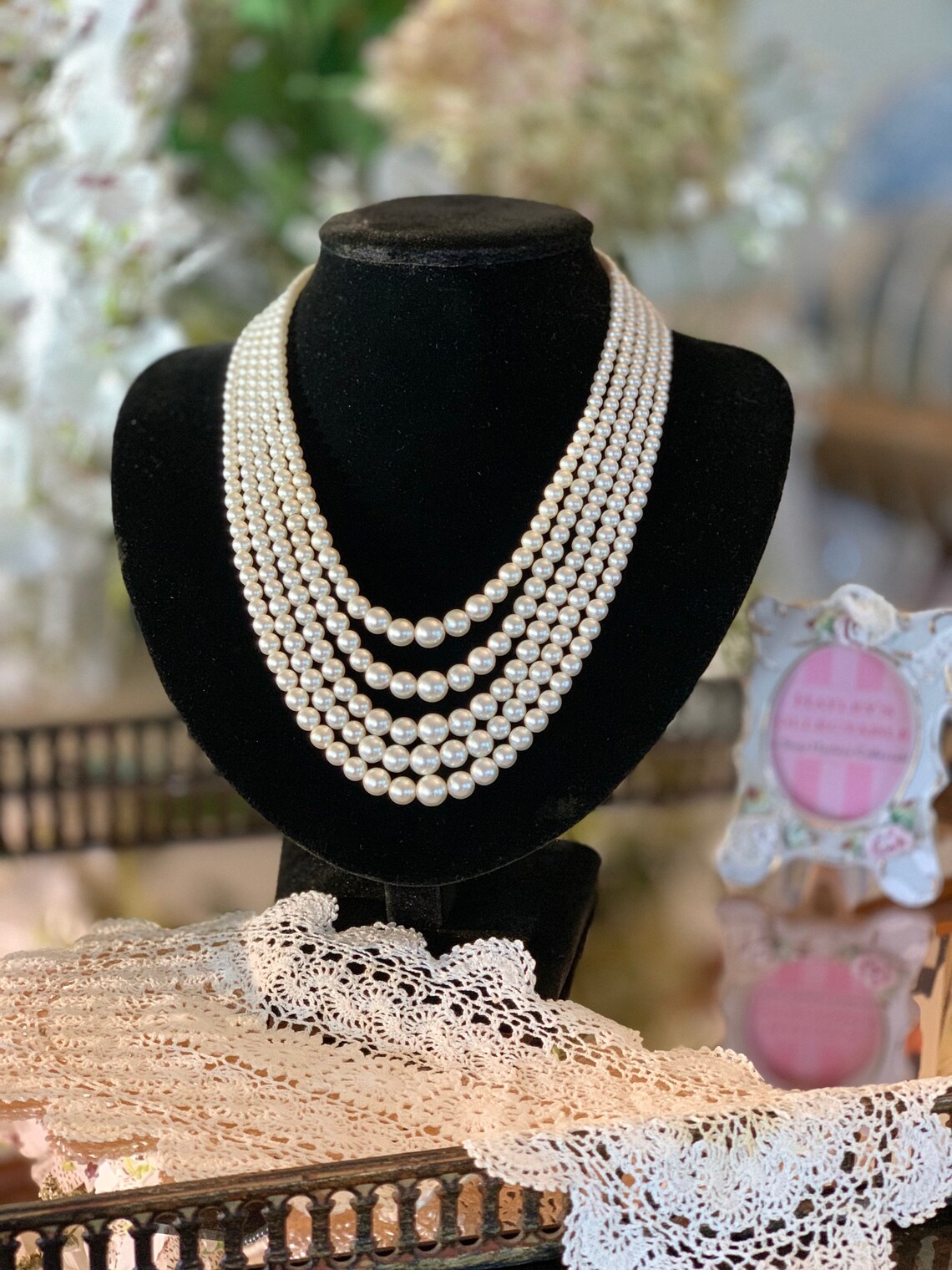 Vintage Du Barry Pearls 5 Strand Graduated Necklace Etsy